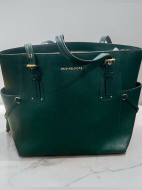 Michael Kors Green Leather Tote Bag